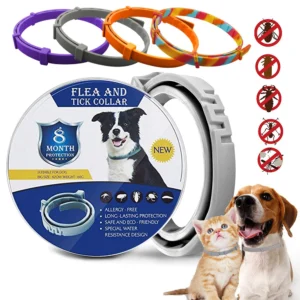 8-Monats Floh- & Zeckenhalsband für Katzen & Hunde – Silikon-Antiparasitenhalsband (38cm/70cm)