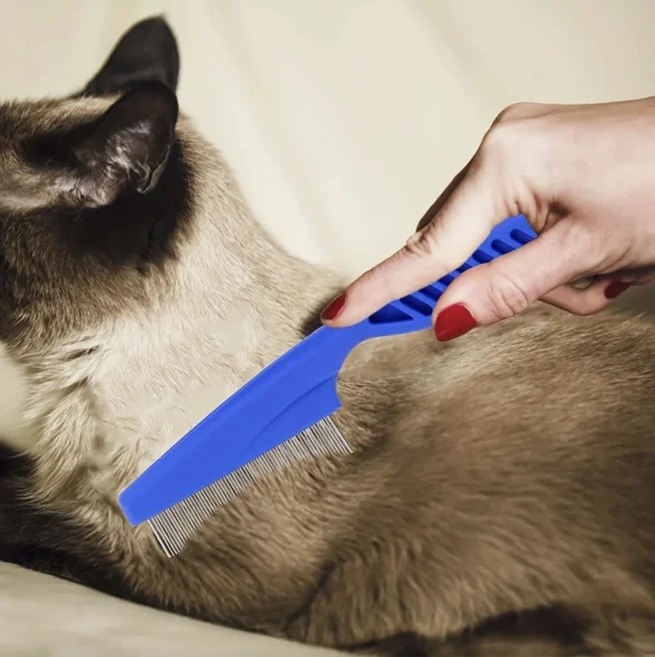 6-teiliges Flohkamm-Set für Hunde & Katzen – Metallkämme, Entfilzer & Tränenflecken-Entferner